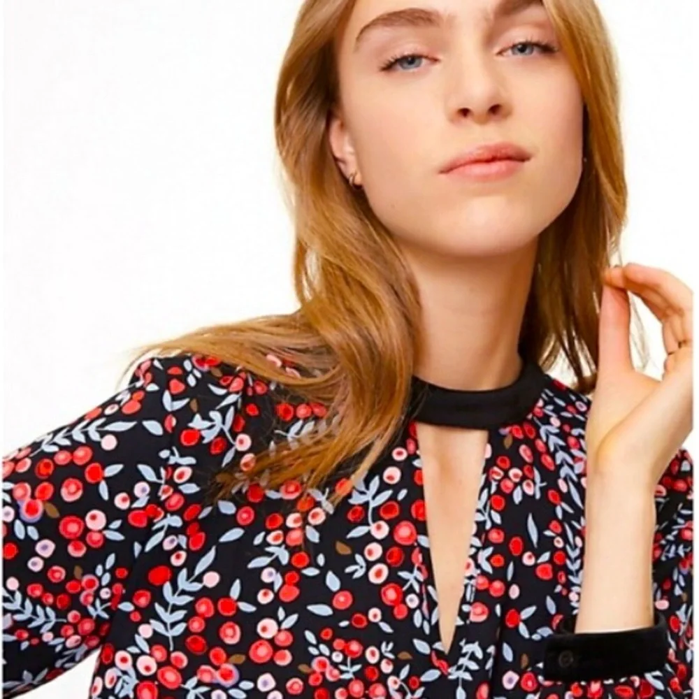 LOFT Black Floral Dress - Picture 3 of 7